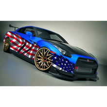 Load image into Gallery viewer, Jeep USA Flag Car Wrap, Jeep USA Flag Car Decal, Jeep USA Flag Car Sticker, Jeep American Flag Car Graphics, 3D USA Flag Racing Stripes Vinyl Decal