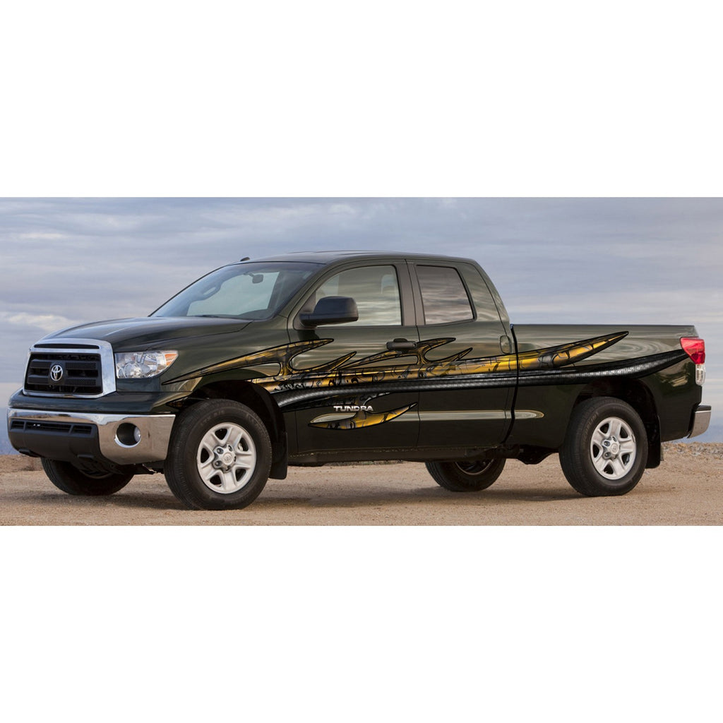 Carbon Fiber Look Racing Stripes Truck Wrap, Racing Stripes Truck Graphics