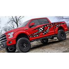 Load image into Gallery viewer, 3D Tribal Checkered Flag Truck Wrap, Tribal Checkered Flag Truck Graphics, Tribal Checkered Flag Truck Side Full Color Vinyl Sticker, Tribal Checkered Flag Truck Vinyl Side Graphics, Tribal Car Sticker