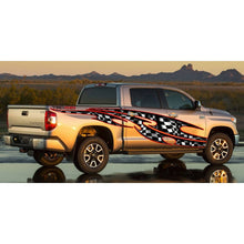 Load image into Gallery viewer, 3D Tribal Checkered Flag Truck Wrap, Tribal Checkered Flag Truck Graphics, Tribal Checkered Flag Truck Side Full Color Vinyl Sticker, Tribal Checkered Flag Truck Vinyl Side Graphics, Tribal Car Sticker