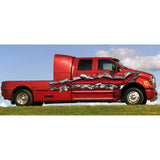 Ripped Metal Truck Wrap, Tribal Truck Vinyl Side Graphics, Tribal Car Sticker