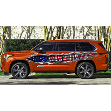 Load image into Gallery viewer, Ripped USA Flag Truck Graphics, USA Flag Truck Side Full Color Vinyl Sticker, USA Flag Truck Vinyl Side Graphics, American Flag Car Sticker