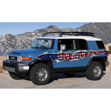 Load image into Gallery viewer, Ripped USA Flag Truck Graphics, USA Flag Truck Side Full Color Vinyl Sticker, USA Flag Truck Vinyl Side Graphics, American Flag Car Sticker