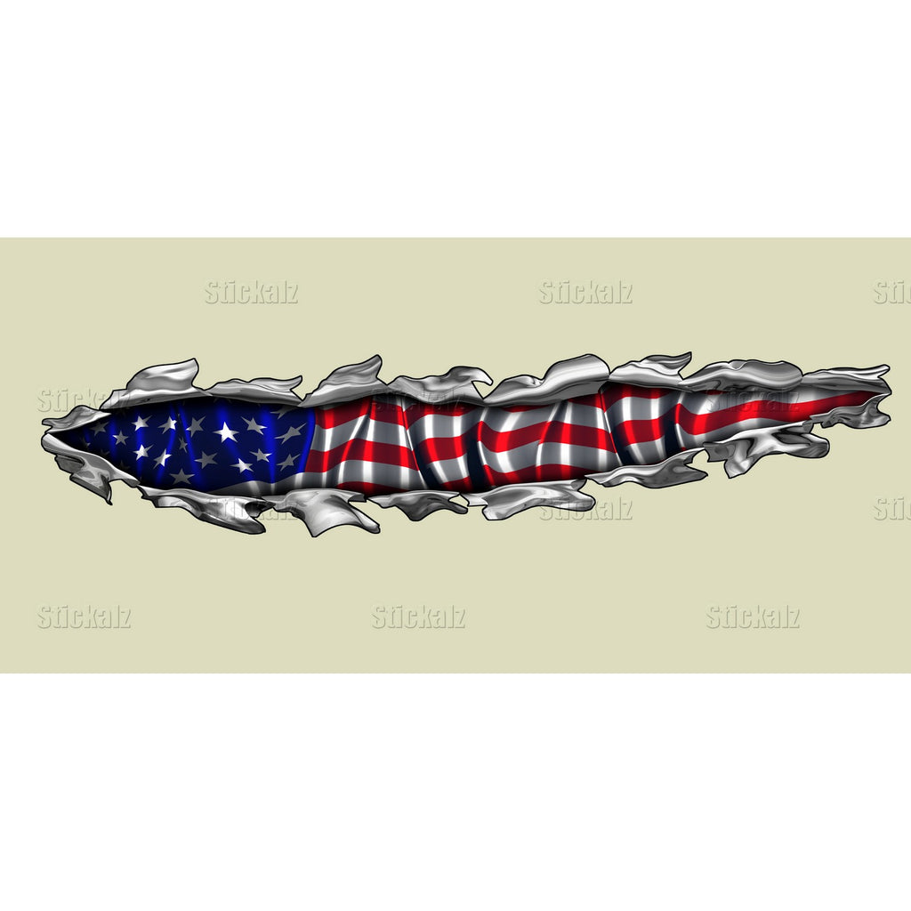 Ripped USA Flag Truck Graphics, USA Flag Truck Side Full Color Vinyl Sticker, USA Flag Truck Vinyl Side Graphics, American Flag Car Sticker