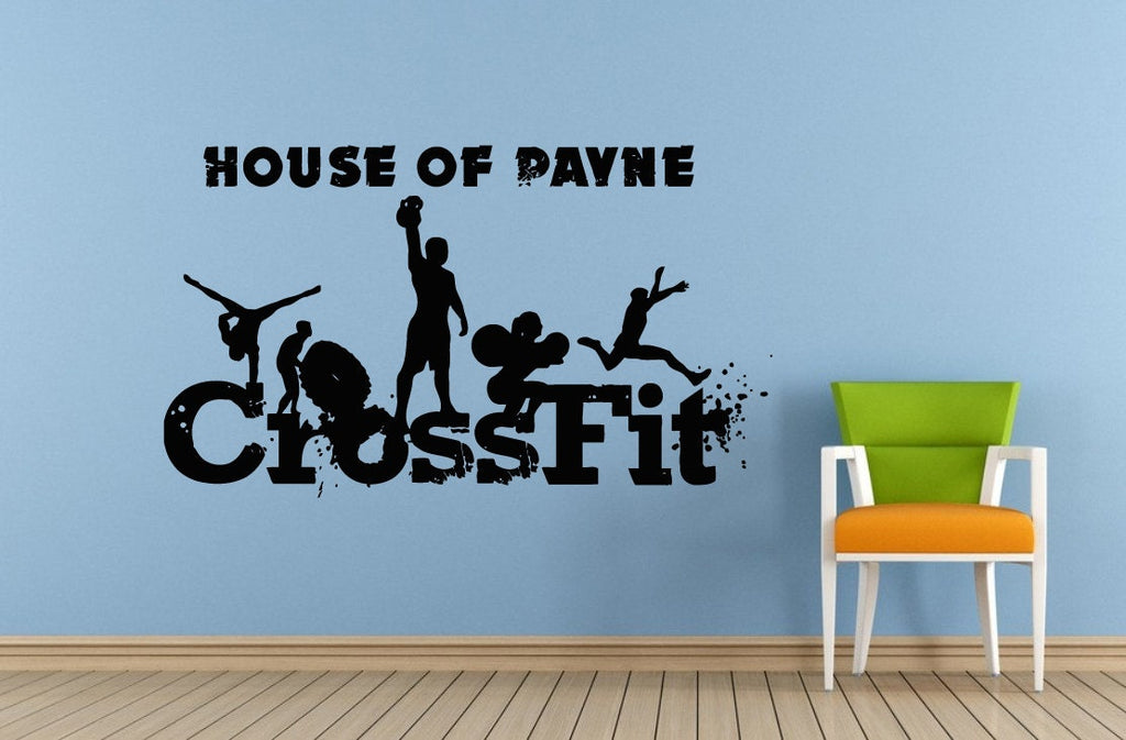 Crossfit Cross Fit Sign Logo Emblem Fitness Gym Lifting Weights Wall Or Car Vinyl Peal And Stick Removable Sticker Decal L1396