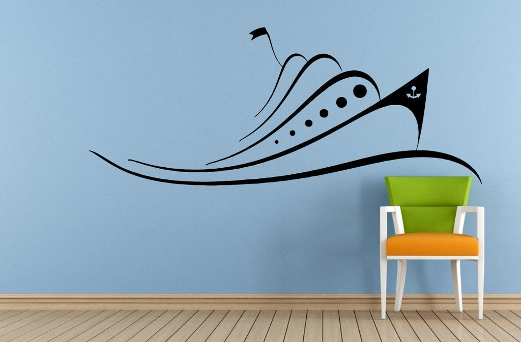 Sail Boat Old Ship Yat Liner Ocean Sea Lake River Transport Wall Decal Vinyl Sticker Mural Room Decor L1690