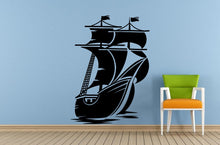Load image into Gallery viewer, Sail Boat Old Ship Yat Liner Ocean Sea Lake River Transport Wall Decal Vinyl Sticker Mural Room Decor L1694