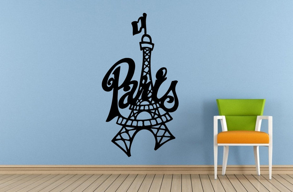 Paris France Eiffel Tower Wall Decal Vinyl Sticker Mural Room Decor L1708