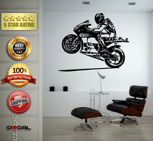 Load image into Gallery viewer, Motorbike Motorcycle Bike Racing Crotch Rocket Stunt Wheely Wall Decal Vinyl Sticker Mural Room Decor L1753