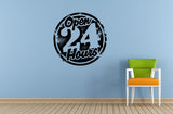 Open 24 Twenty Four Hours Stamp Sign Logo Store Shop Salon Window Wall Decal Vinyl Sticker Mural Room Decor L1710