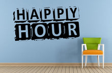 Load image into Gallery viewer, Happy Hour Cocktails Drinks Specials Stamp Sign Logo Store Shop Salon Window Wall Decal Vinyl Sticker Mural Room Decor L1717