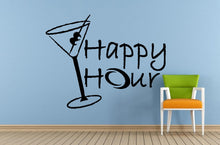 Load image into Gallery viewer, Happy Hour Cocktails Drinks Specials Stamp Sign Logo Store Shop Salon Window Wall Decal Vinyl Sticker Mural Room Decor L1720