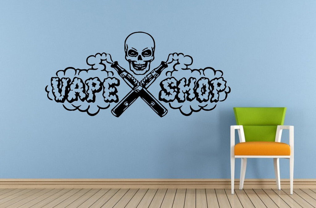 Vaping My Life E Cigarette Vape Service Shop Bar Store Vapor Cloud Skull Window Wall Decal Vinyl Sticker Mural Room Decor L1727
