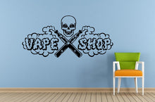 Load image into Gallery viewer, Vaping My Life E Cigarette Vape Service Shop Bar Store Vapor Cloud Skull Window Wall Decal Vinyl Sticker Mural Room Decor L1727