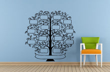 Load image into Gallery viewer, Big Family Tree Picture Frame Birds Floral Flower Pattern Window Wall Decal Vinyl Sticker Mural Room Decor L1731