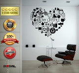 Good Health Healthy Life Style Food Exercise Fitness Wall Vinyl Sticker Mural Room Decor L1813