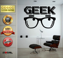 Load image into Gallery viewer, Geek Dork Glasses Computer Digital Letters Wall Decal Vinyl Sticker Mural Room Decor L1757