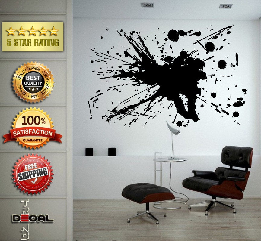 Splash Abstract Art Design Paint Drip Wall Decal Vinyl Sticker Mural Room Decor L1754