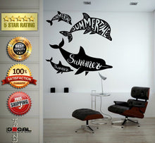 Load image into Gallery viewer, Summer Dolphins Wall Decal Vinyl Sticker Mural Room Decor L1766
