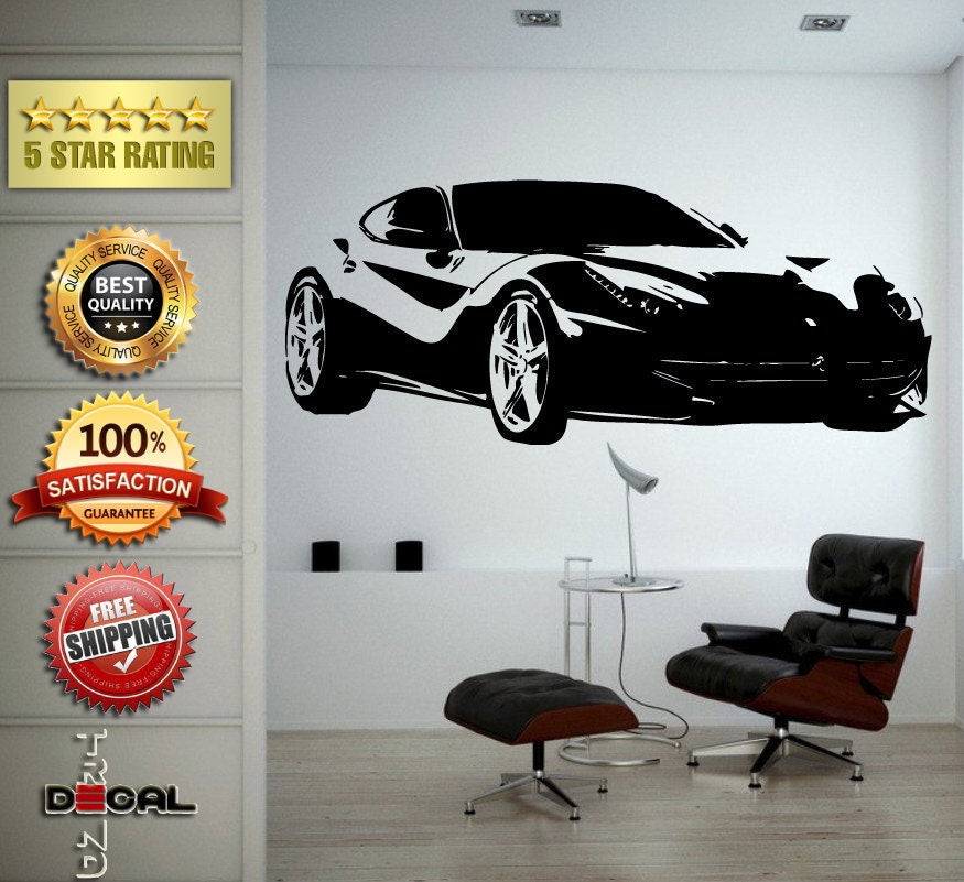 Exotic Super Car Racing Vehicle Fast Ride Decal Vinyl Sticker Mural Room Decor L1771