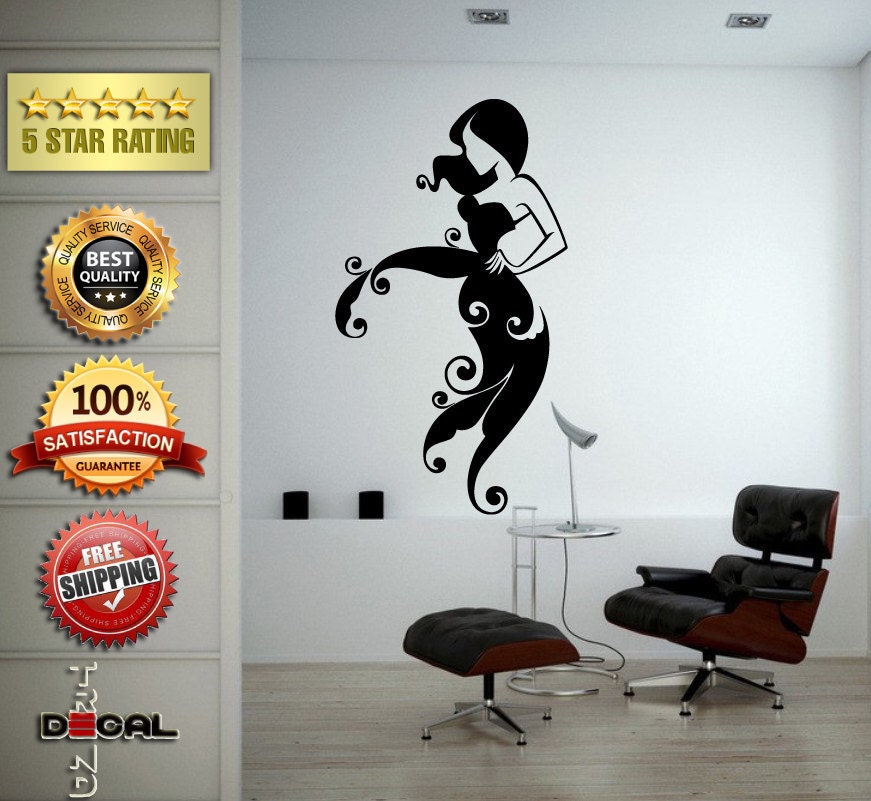 Flower Pattern Dress Girl Model Bride Beautiful Fashion Natural Nature Design Wall Window Sticker Decal Vinyl Silhouette Decor L1858