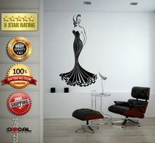 Load image into Gallery viewer, Flower Pattern Dress Girl Model Bride Beautiful Fashion Woman Pretty Design Wall Window Sticker Decal Vinyl Silhouette Decor L1866
