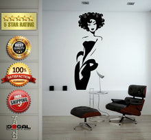 Load image into Gallery viewer, Flower Pattern Dress Girl Model Bride Beautiful Fashion Woman Pretty Design Wall Window Sticker Decal Vinyl Silhouette Decor L1869