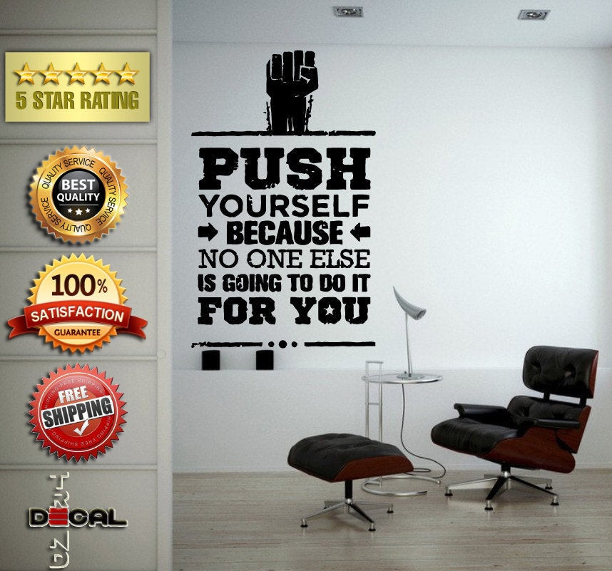 No Pain No Gain Lifting Weights Training Gym Athletics Body Building Physical Education Gymnasium Wall Vinyl Sticker Mural Room Decor L1806