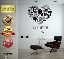 Load image into Gallery viewer, Good Health Healthy Life Style Food Exercise Fitness Wall Vinyl Sticker Mural Room Decor L1811