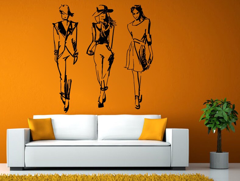 Fashion Vinyl Decal | Shopping Decal | Shopping Vinyl Decal | Woman's Silhouette Decal | Wall Decor | Home Art | Wall Art | Home Decor