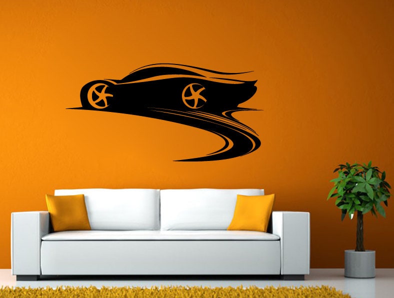Car Sport Racing Auto Vehicle Drag Road Turning Wall Window Sticker Decal Vinyl Fathead Mural Decor L1926