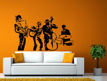 Load image into Gallery viewer, Jazz Band Musicians Music Night Playing Instruments Wall or Window Sticker Decal Vinyl Fathead Mural Decor L1930