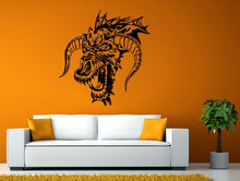 Load image into Gallery viewer, Dragon Horns Head Flying Reptile Animal Wall or Window Sticker Decal Vinyl Fathead Mural Decor L1942