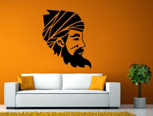Load image into Gallery viewer, Turban Beard Man Head Wall or Window Sticker Decal Vinyl Fathead Mural Decor L1944