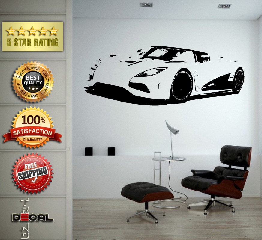 Sports Exotic Racing New Old School Muscle Car Vehicle Wall Vinyl Sticker Mural Room Decor L1830