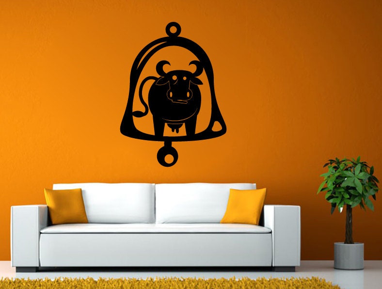 Cow Bell Inside Country Animal Wall or Window Sticker Decal Vinyl Fathead Mural Decor L1980