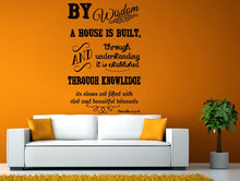 Load image into Gallery viewer, Wisdom Established Through Knowledge Lord God Verse Quote Bible Wall or Window Sticker Decal Vinyl Fathead Mural Decor L1992