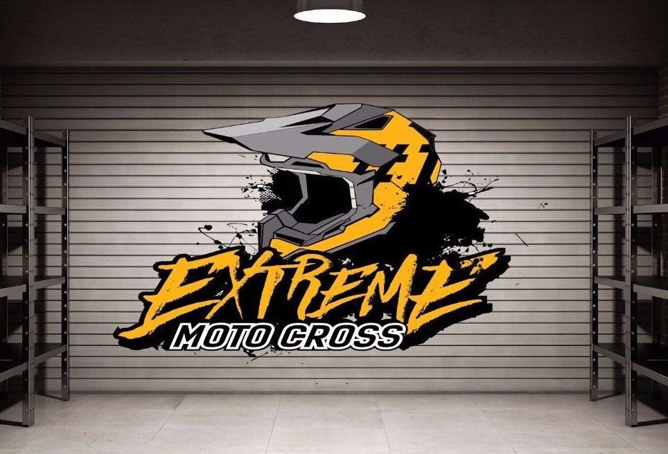 Motocross Helmet Full Color Decal, Extreme Full color sticker, wall art cn 33