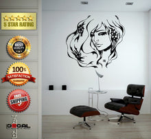 Load image into Gallery viewer, Hair Salon Beauty Shop Girl Lips Head Flowers Wall Window Car DIY Sticker Decal Vinyl Silhouette Clip Art Vector Decor Free Shipping L1853