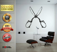 Load image into Gallery viewer, Hair Salon Scissors Retro Curls Beauty Hair Stylist Bedroom Fashion Barber Cosmetic Wall Window Sticker Decal Vinyl Silhouette Decor L1854
