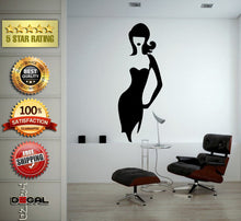 Load image into Gallery viewer, Flower Pattern Dress Girl Model Bride Beautiful Fashion Woman Pretty Design Wall Window Sticker Decal Vinyl Silhouette Decor L1872