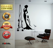 Load image into Gallery viewer, Flower Pattern Dress Girl Model Bride Beautiful Fashion Woman Pretty Design Wall Window Sticker Decal Vinyl Silhouette Decor L1873