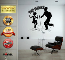 Load image into Gallery viewer, Tap Dance Dancing People Music Notes Melody Wall Window Sticker Decal Vinyl Silhouette Decor L1877