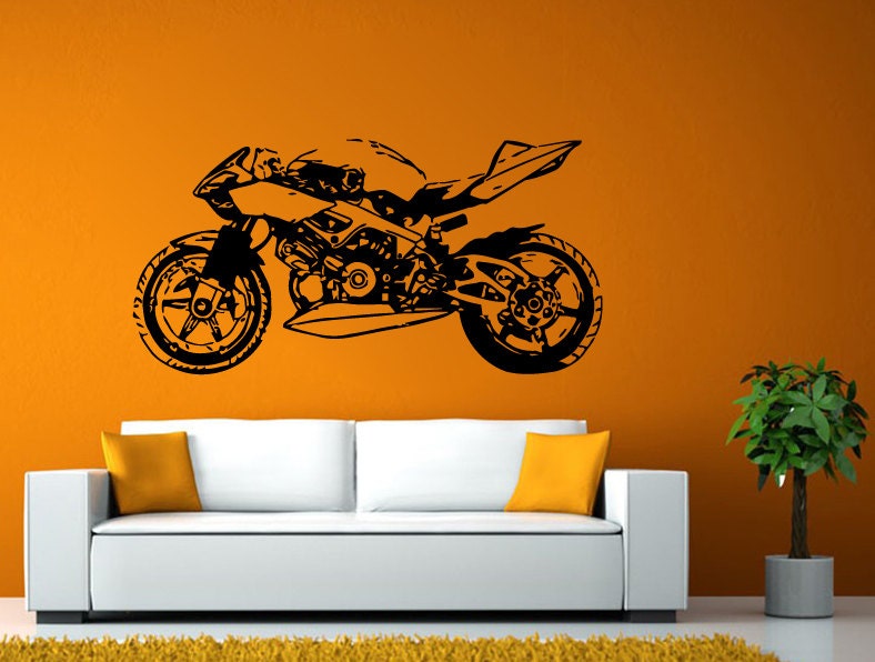 Sport Speed Bike Fast Motorcycle Racing Crotch Rocket Wall Window Sticker Decal Vinyl Silhouette Decor L1905