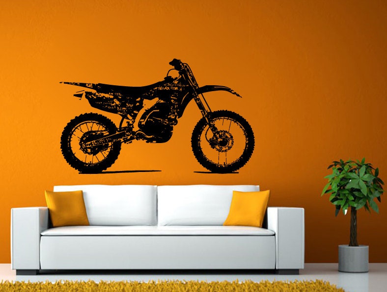 Sport Dirt Rally Bike Fast Motorcycle Racing Mountain Wall Window Sticker Decal Vinyl Silhouette Decor L1906