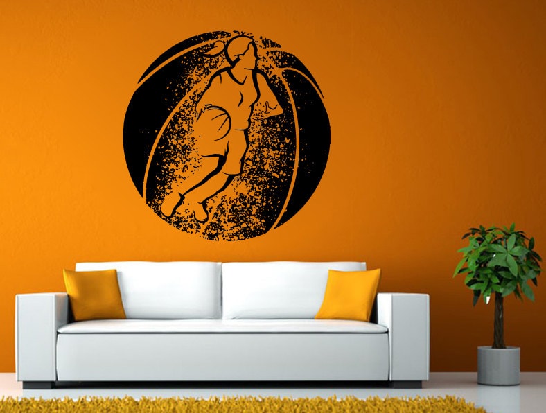 Basketball Girl Player Indoor Sport Woman's Game Wall Window Sticker Decal Vinyl Silhouette Decor L1907