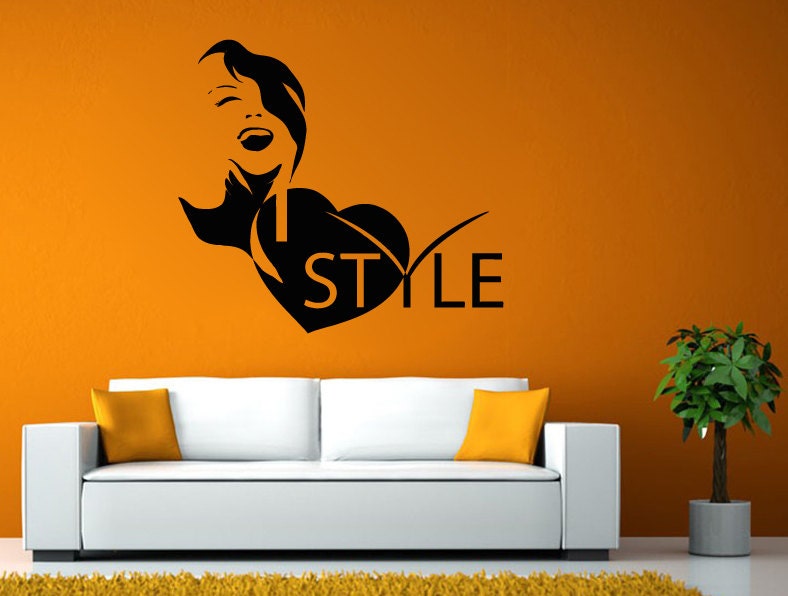 Fashion Shopping Style Woman Female Girl Dressing Design Swag Getup Wall Window Sticker Decal Vinyl Silhouette Decor L1919