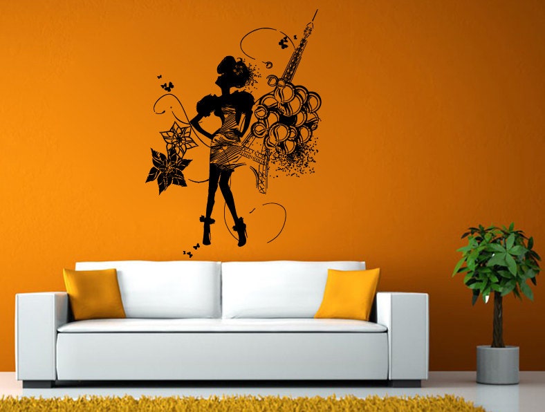 Fashion Shopping Style Woman Female Girl Dressing Design Swag Getup Wall Window Sticker Decal Vinyl Silhouette Decor L1923
