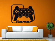 Load image into Gallery viewer, Video Game Controller Joystick Gamer Gaming We Love Gaming Let's Play Tv Wall or Window Sticker Decal Vinyl Fathead Mural Decor L2031