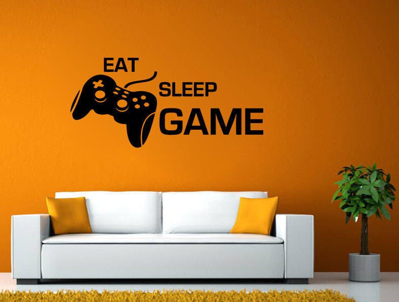 Video Game Controller Joystick Gamer Gaming We Love Gaming Let's Play Tv Wall or Window Sticker Decal Vinyl Fathead Mural Decor L2032